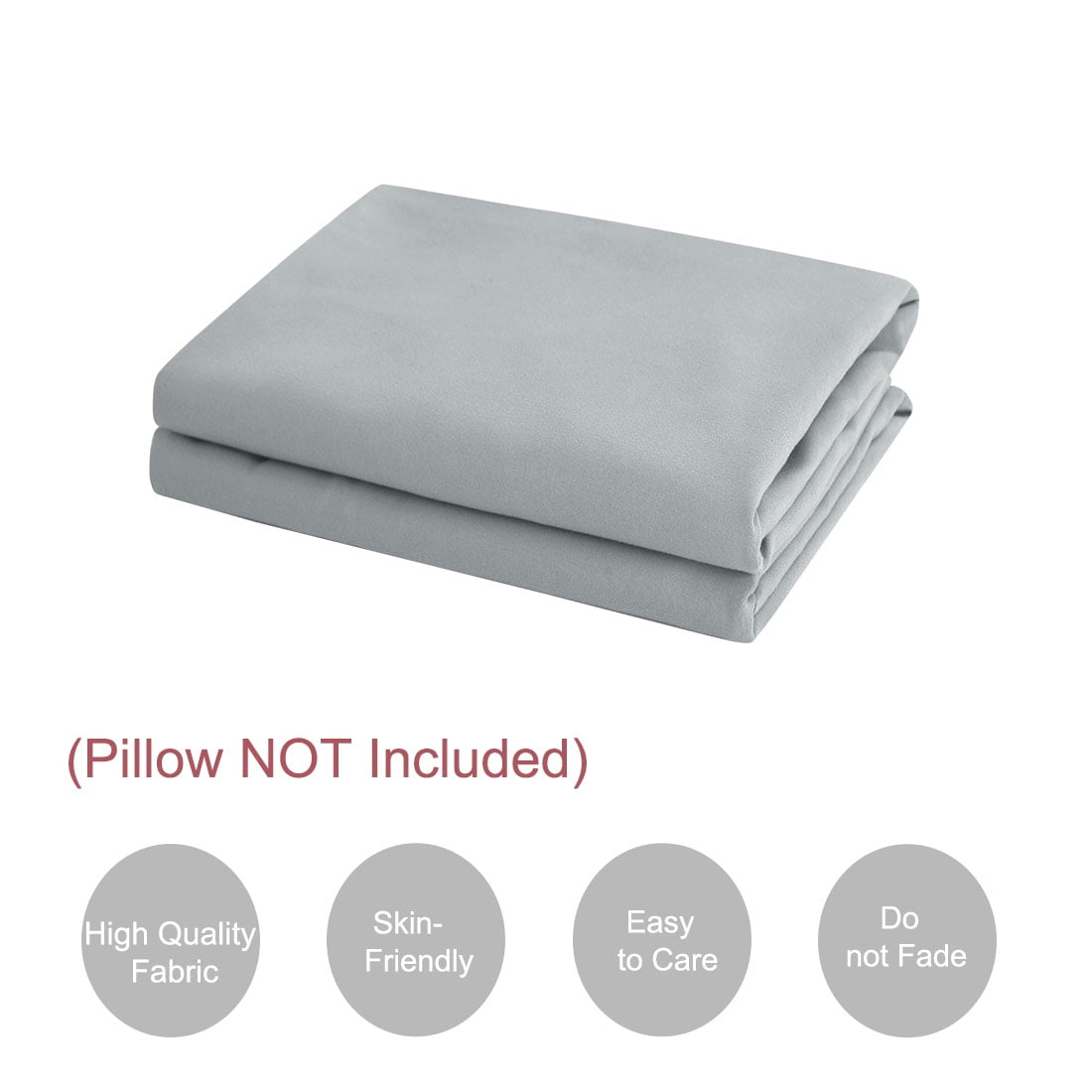 Unique Bargains 2-Pack Solid Microfiber Pillowcases, Standard, Light Grey