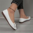 thumbnail image 5 of CPNG Womens Pointed Toe Collection Cute Bow Trim Ophelia Ballet Flat Ankle Tie Fashionable Comfort Soft Casual Business Formal Shoes Classic Office Dress Party Shoes, 5 of 7