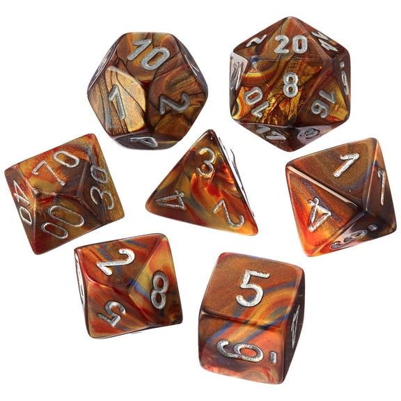 Lustrous Polyhedral Gold/silver 7-Die Set