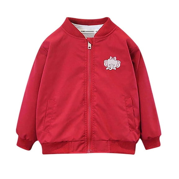 Cethrio Girls Bomber Jackets, Casual Zip up Lightweight Long Sleeve Girls Outerwear Red Size 8