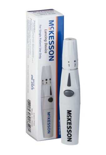 McKesson Lancing Device 5 Settings 1-5 mm Spring-Loaded Trigger Button-1 Each