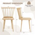 thumbnail image 3 of Gymax 4 PCS Dining Chair Windsor High Spindle Back Wood Kitchen Chairs w/ Rubber Wood Frame Natural, 3 of 10