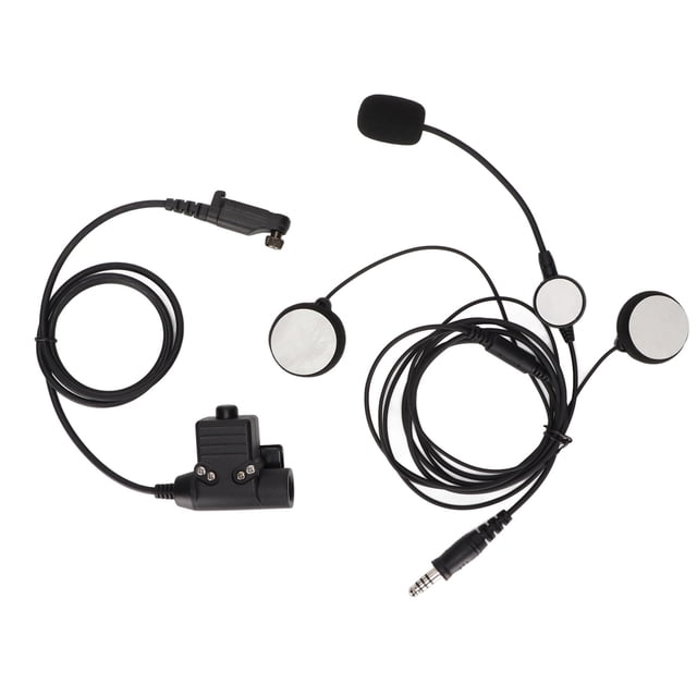 Auricular para casco de motocicleta + U94 PTT de 7,1 mm con reducción de ruido y clip para Hytera PD600 PD602