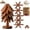 Wood/5PC, variant on Walnut Wood Tree Trivet Set, Natural Tree Trivet Set, Christmas Tree Shaped, Foldable Kitchen Wooden,for Hotdishes Pot Bowl Teapot Holder Wood/4PC