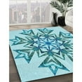thumbnail image 3 of Ahgly Company Machine Washable Indoor Rectangle Transitional Tron Blue Area Rugs, 7' x 10', 3 of 7