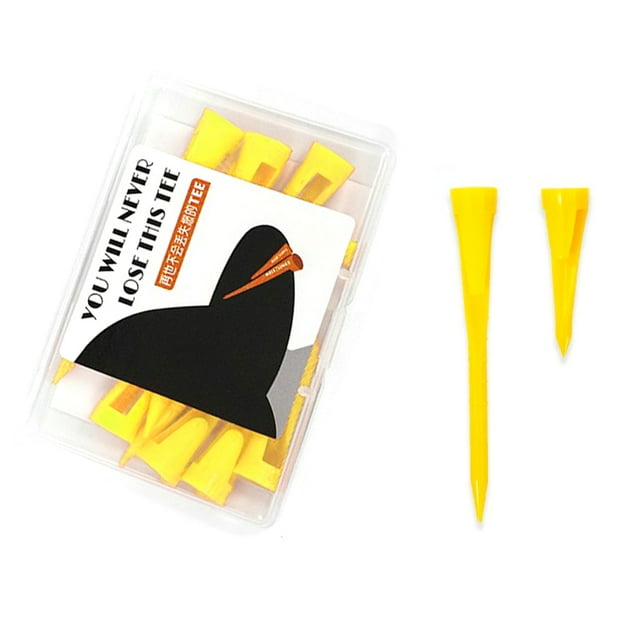 10 Pcs T-Shirts de Golf Hauteur Réglable Taille Compacte Clip Portable Extra Épais Support de T-Shirt de Golf Accessoire de Golfeur Extérieur Jaune