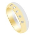 thumbnail image 2 of AFFY Round Shape White Natural Diamond Two Tone Wedding Ring In 14k Solid Yellow Gold (0.17 cttw) Ring Size-10, 2 of 3