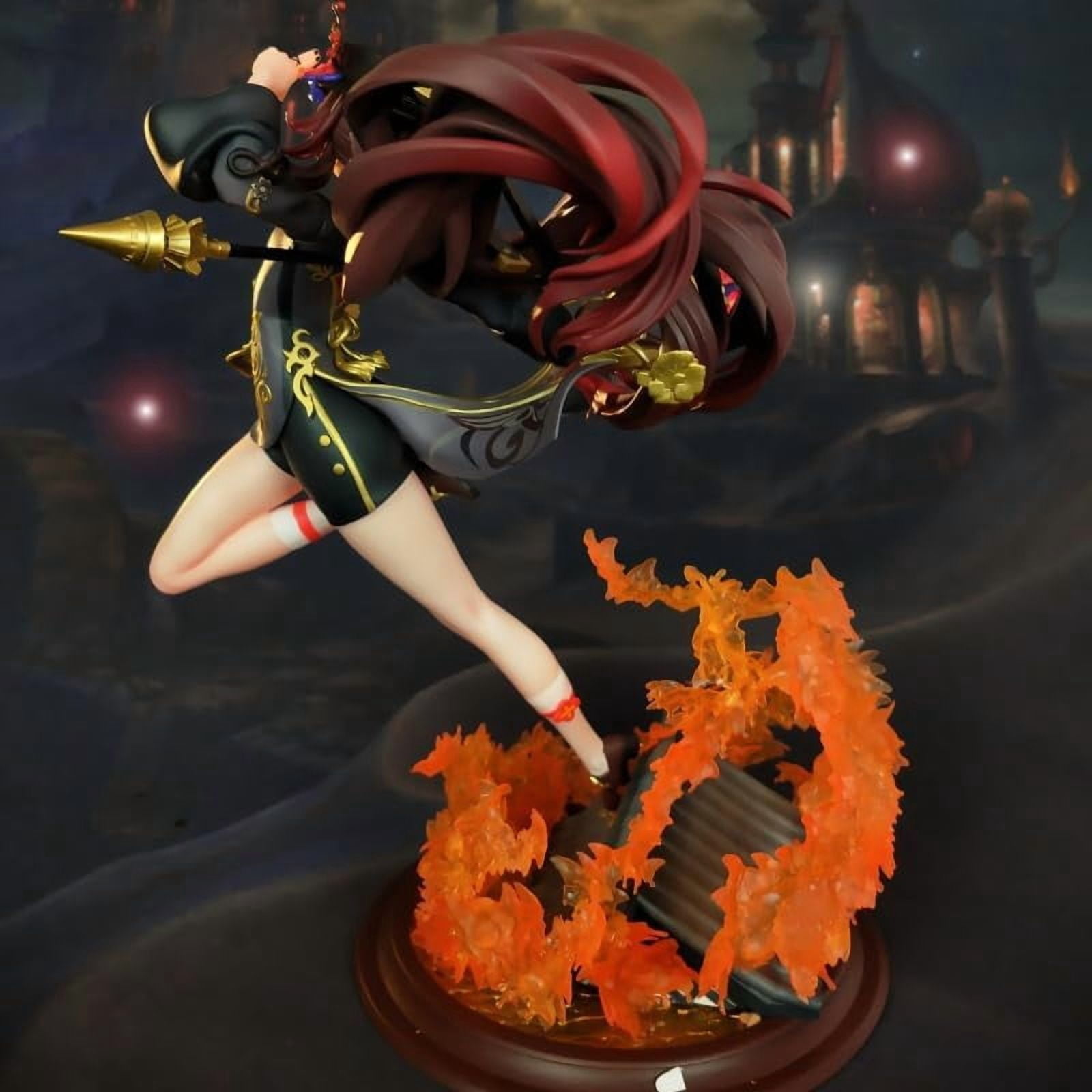 Hu Tao Figure Fighting Genshin Impact Hu Tao Figures 28cm/11inch Handmade PVC Anime Cartoon Character Model Statue Figure Decoration for Anime Fans