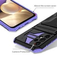 thumbnail image 4 of for Samsung Galaxy A32 5G Sliding Card Slot Back Case with Hidden Kickstand, Hybrid TPU + PC Fall Prevention Shock Absorption Anti-drop Protective Phone Case Cover for Galaxy A32 5G, Purple, 4 of 9