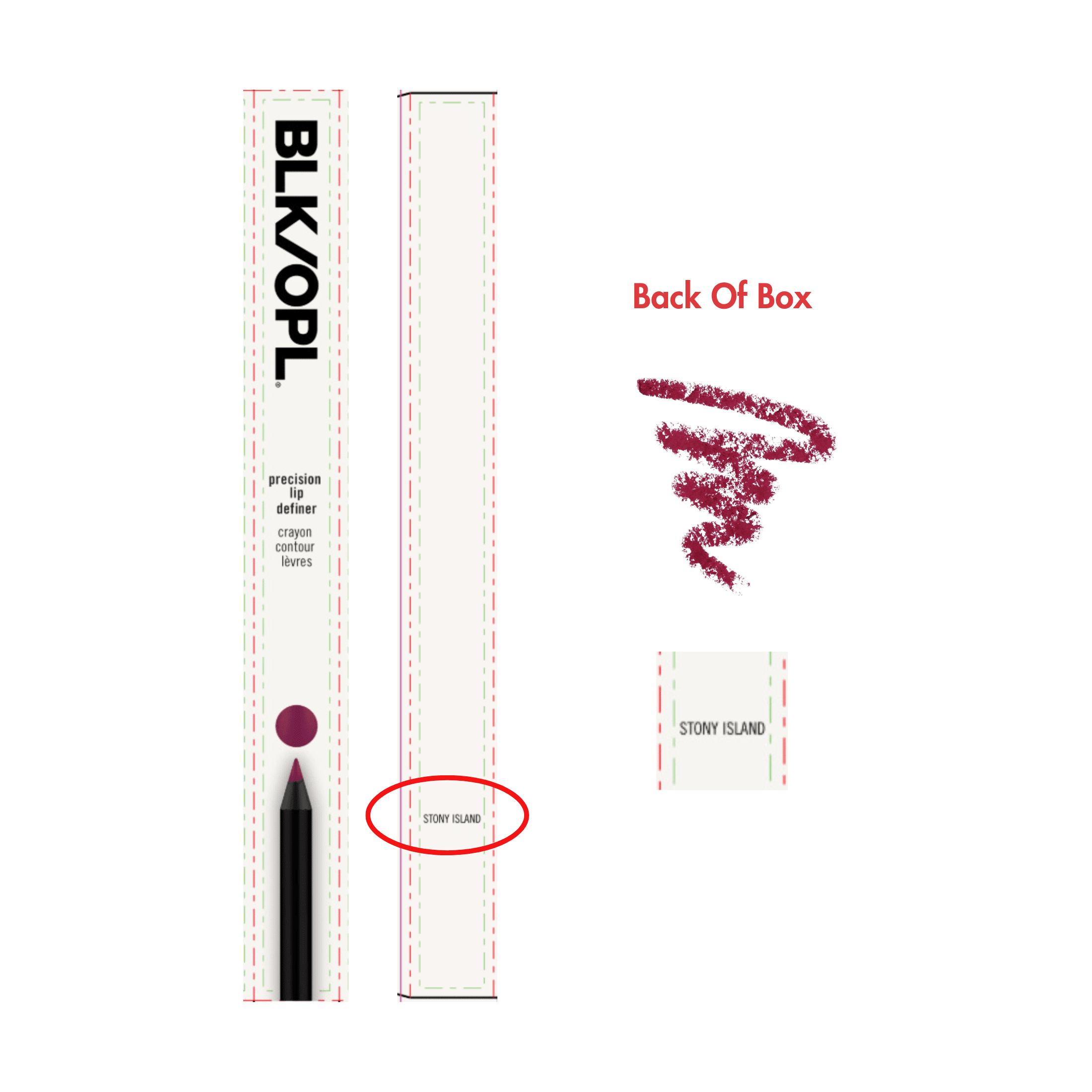 BLK/OPL Lip Definer, Stony Island, 0.40 oz, Feather Proof