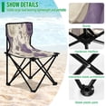 thumbnail image 4 of WOBOGO Purple White Flowers Pattern Camping Chair Convenient Four Corner Backrest Folding Stool Can Hold Up to 220lbs, 4 of 8