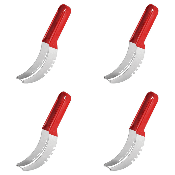 Cortador Frutas Inoxidable Con Antideslizante Divisor () Rojo
