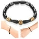 thumbnail image 1 of Pulseras para mujer, regalos para mujer, popular pulsera de piedra volcánica dorada con imán negro, pulsera de cálculos biliares negros., 1 of 5