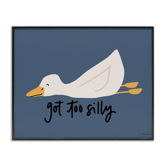 Stupell Industries Eclectic Got Too Silly Duck Black Framed Giclee Art, 14 x 11, by Rachel Nieman