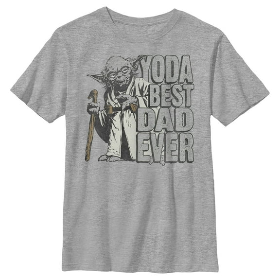 Boys' Husky Star Wars Father's Day Yoda Best Graphic Tee Athletic Heather Medium