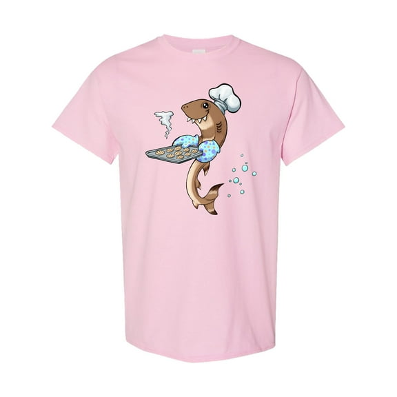 Inktastic Cute Cookie Cutter Baker Shark with Cookies T-Shirt