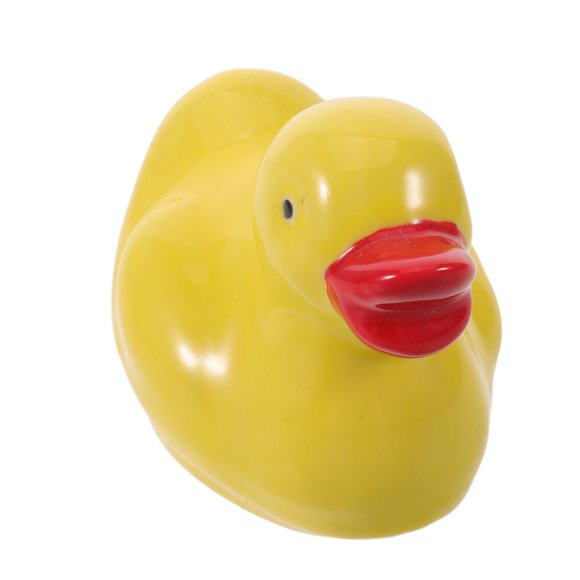TEHAUX Estatua De Pato Cerámico Amarillo Para Acuario Resistente Al