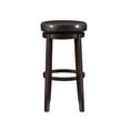 thumbnail image 2 of Linon Maya 31" Brown Faux Leather Swivel Bar Stool in Brown Wooden Frame, 2 of 14