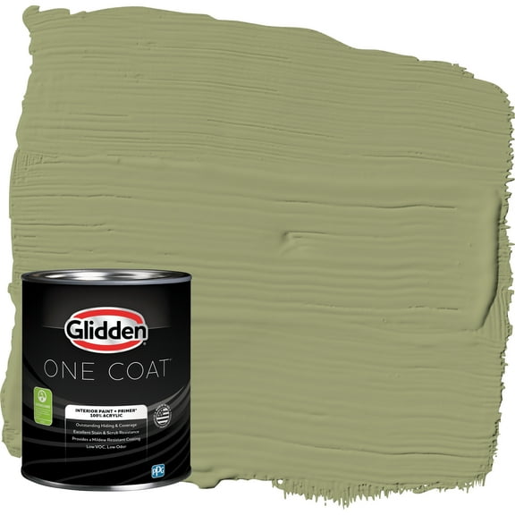 Glidden One Coat Interior Paint and Primer, Pine Trail / Green, 1-Quart, Eggshell