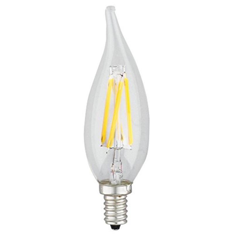 kodak 41117ul dimmable led candle flame tip light bulb, 40watt, e12