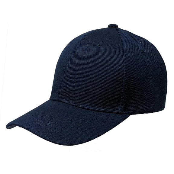 Navy Curved Visor Blank Baseball Cap Adjustable Size Unisex