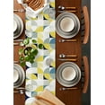 thumbnail image 2 of Table Runner Dresser Scarves 48 Inch Long, Mid Century Geometric Splicing Art Linen Dining Table Runners Circle Square with Stripe Dot Tabletop Scarf for Wedding Holiday Party Kitchen, 2 of 7