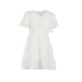 thumbnail image 1 of Gureui Mother Daughter Matching Dress, Casual Short Sleeve Dot Pattern V-Neck Ruffles Hem One-Piece Party Vacation Dresses, 1 of 4