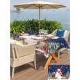 thumbnail image 4 of Outdoor Tablecloth with Umbrella Hole and Zipper, Navy Blue Christmas Rectangle Table Cloth 60x102 Inch Waterproof Tablecloth, Snowman Gifts Xmas Tree Snowflake Winter Picnic Table Cover for Patio, 4 of 7