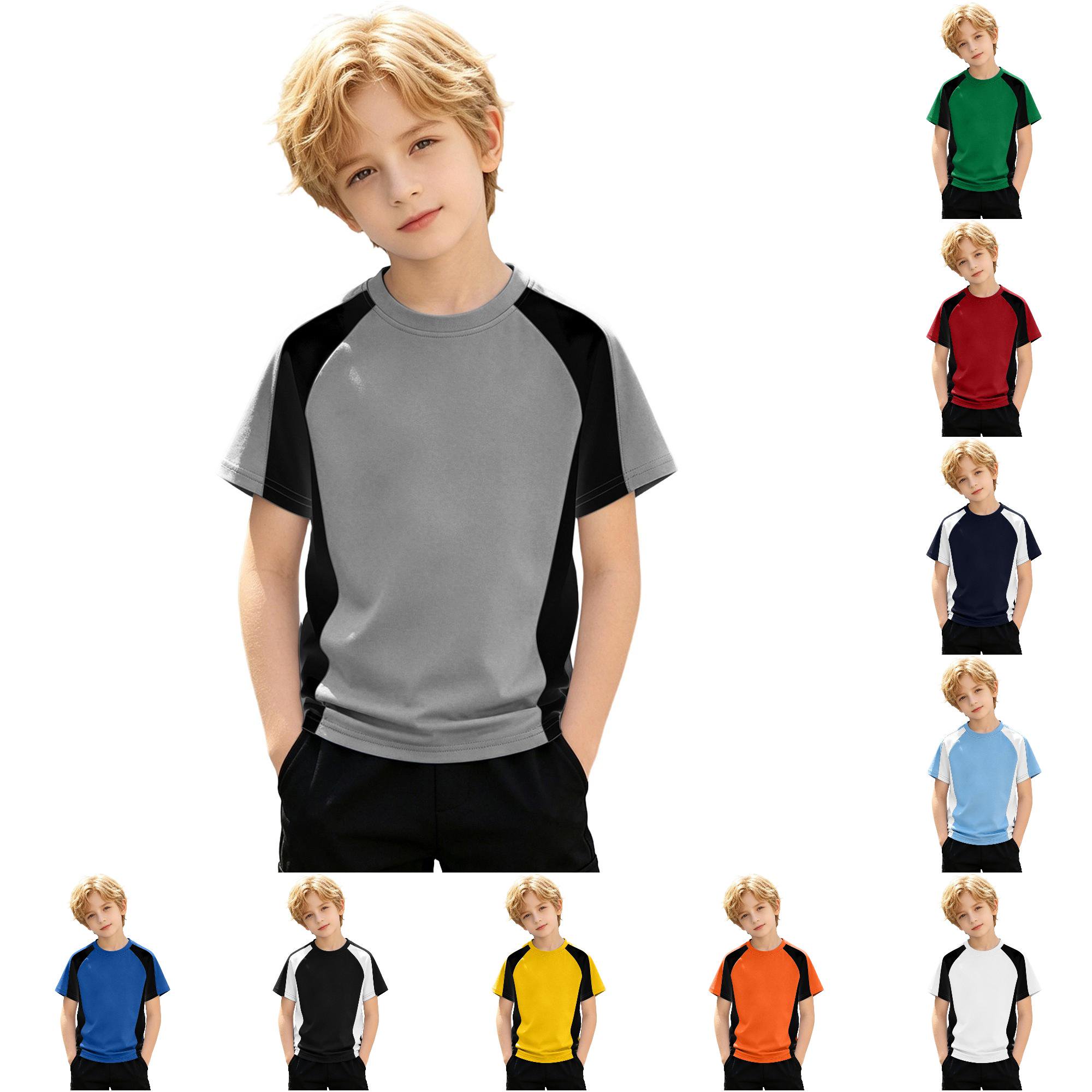 Boys Tshirt Short Sleeve Crew Neck Boys Grey Tshirt Oversized Cute Shirts for Boys 10-11 Years
