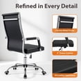 thumbnail image 7 of Vyrox Modern Office Chair, Mid-Back Faux Leather Swivel Reception & Conference Chair， Ergonomic Swivel Chair with Arms, Black, 7 of 7