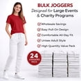 thumbnail image 7 of BILLIONHATS 24 Pack of Wholesale Womens Jogger Sweatpants, Bulk Comfy Fleece-Lined Joggers with Ribbed Cuffs for Charities & Homeless Shelter Donations, Color White, Size X-Large, 7 of 7