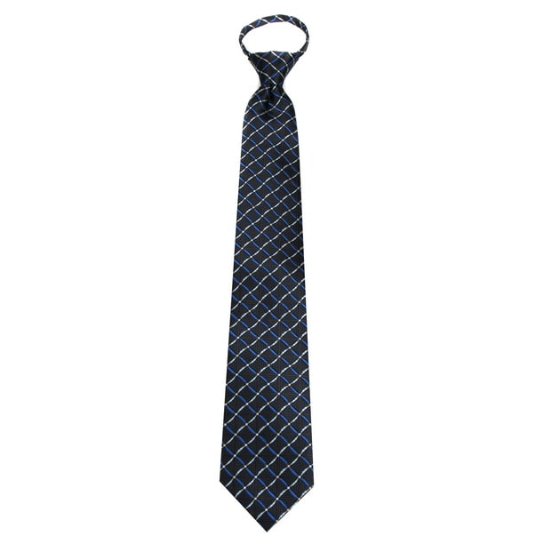 Basilio - Mens Black Pattern Designer Zipper Zip Up Necktie Ties ...