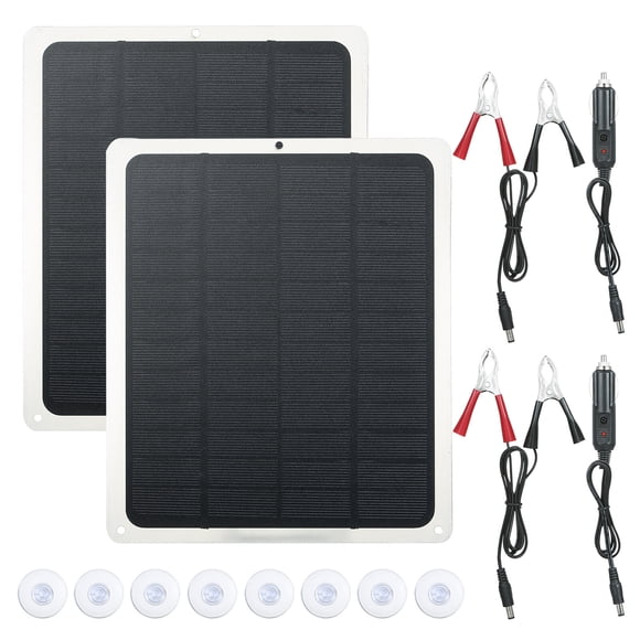 Labymos 15W D C 12V/5V Solar Panel Kit Set with Dual USB & Type-C Interface
