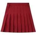 thumbnail image 2 of iixpin Kids Girls Pleated Mini Skirts School Uniform Skirts High Waist Golf Tennis Scooter Skirts Skater Skorts Burgundy 2-3, 2 of 7