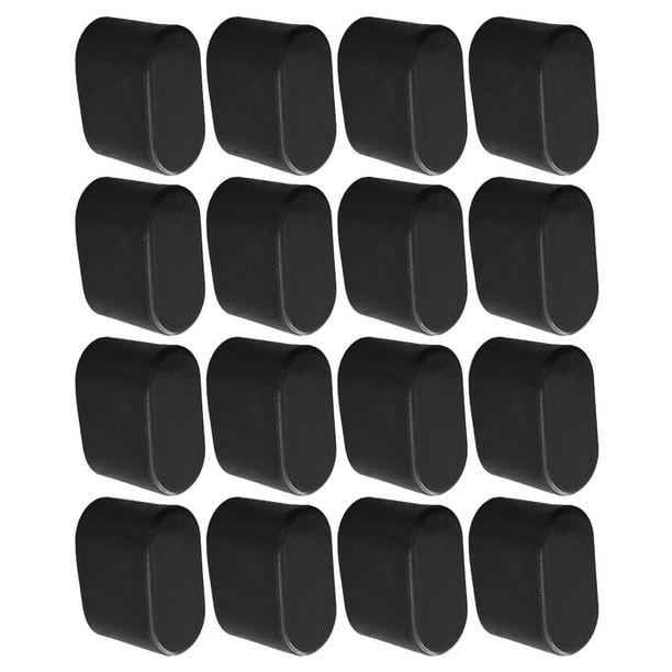 Billuyoard 16 Uds. De gorros ovalados para patas de sillas, protectores de suelo antideslizantes para muebles, cubierta transparente para patas de Decoración del hogar Negro 15*25mm