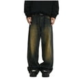 thumbnail image 2 of Xdegoge Baggy Jeans for Men Wide Leg Denim Pants Loose Fit Casual Y2K Streetwear Skate Trousers Classic Straight Vintage Everyday Comfy Bottoms, 2 of 5