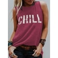 thumbnail image 2 of HOTAPEI Tank Tops for Women Summer Sleeveless Shirts Letter Print Casual Tops Round Neck Tank Top Blouse, 2 of 5