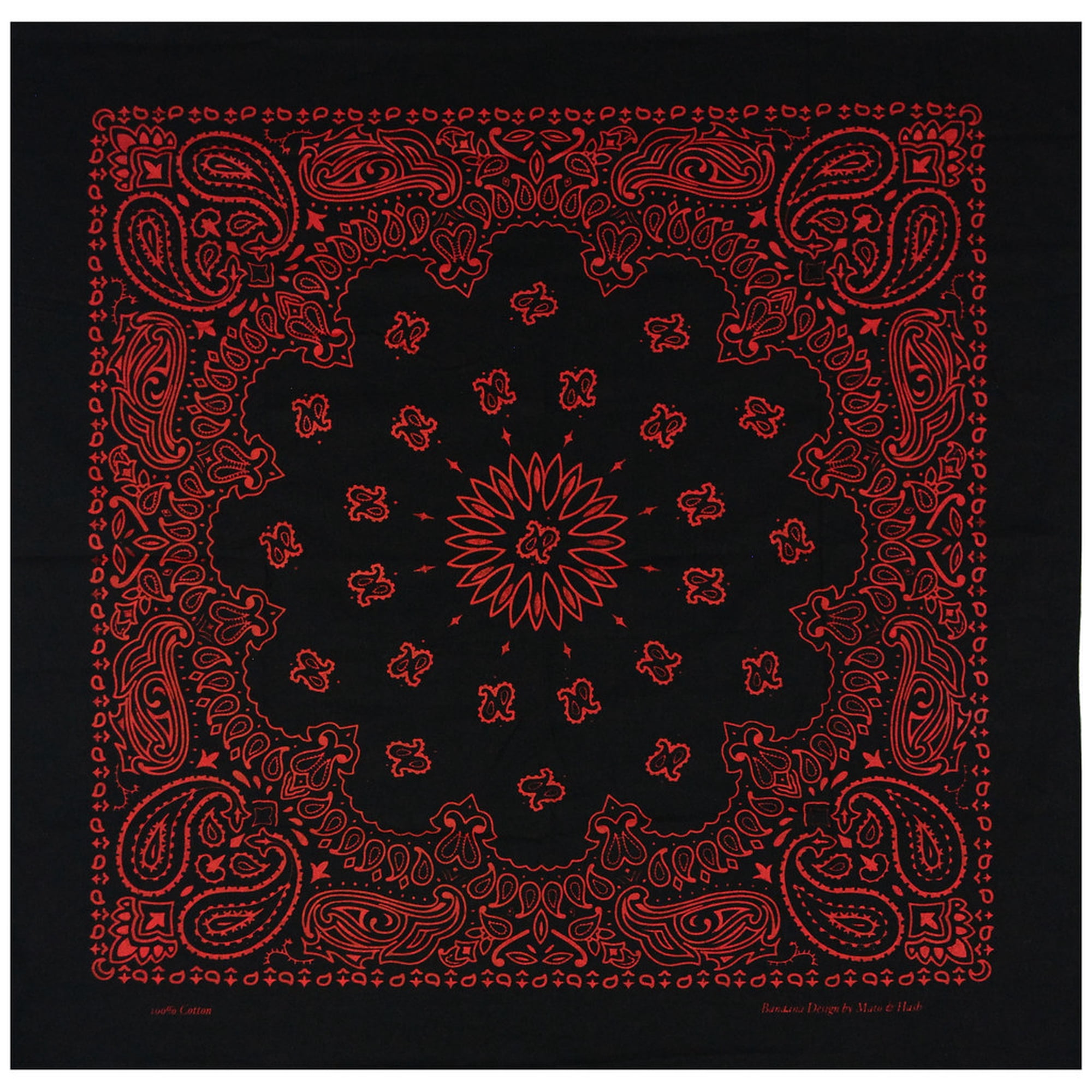Large Bandanas 27 x 27 | Versatile Biker Rags | Classic Paisley Bandana Pattern