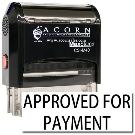 Large Self-Inking Approved For Payment Stamp with Brown Ink