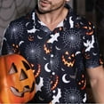 thumbnail image 6 of Halloween Shirts for Men Casual 3D Full Printed Lightweight Short Sleeve Button Down Lapel Tops Hawaii Loose Fall Comfy Mens Shirts Black XXL, 6 of 10