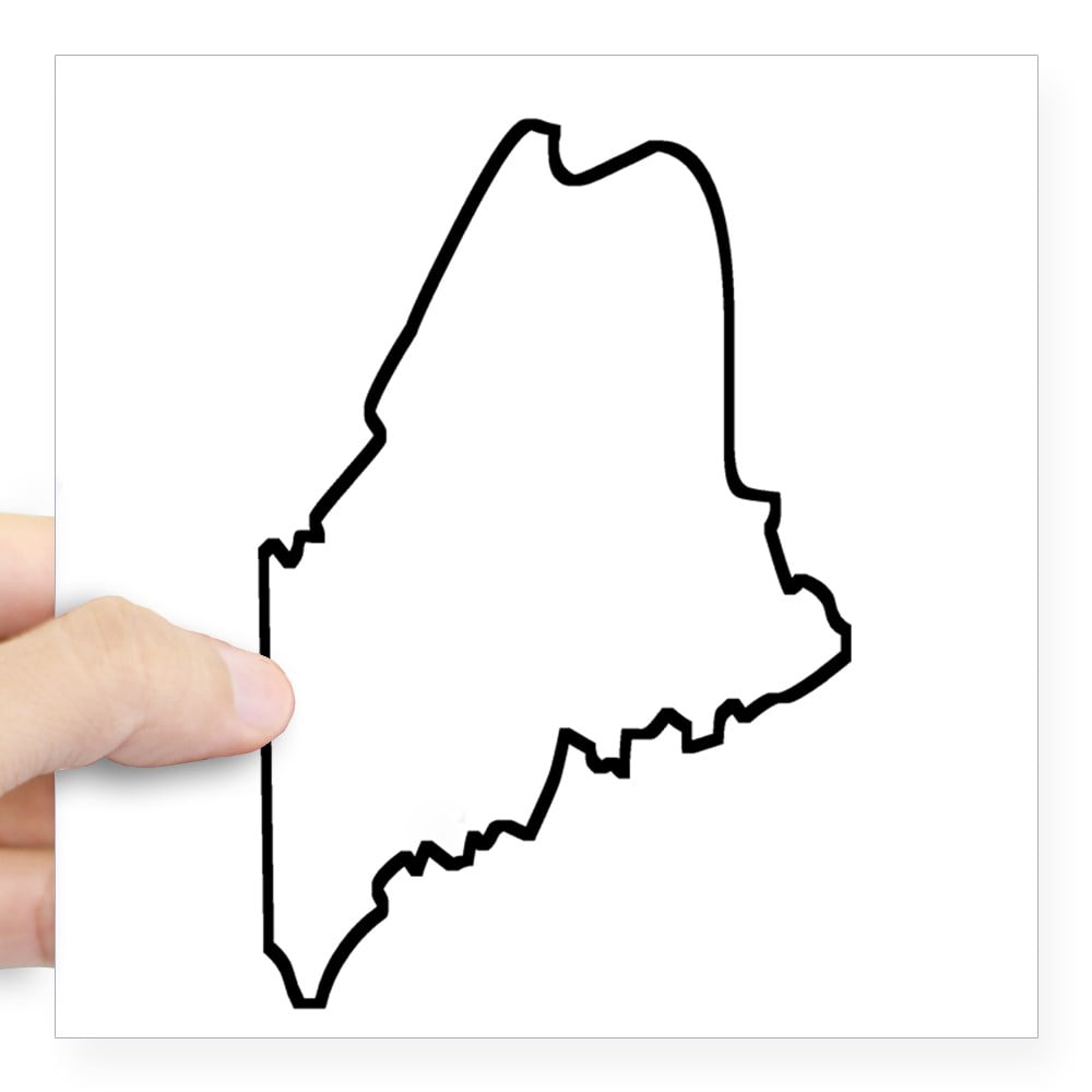 Cafepress Maine Outline Sticker Square Sticker 3 X 3 Walmart Com