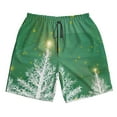 thumbnail image 3 of Uemuo Christmas Green Pattern Men's Swim Trunks Hawaiian Beach Bathing Suit Swimsuits Beach Quick-Dry Shorts with Pockets-3X-Large, 3 of 9
