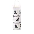 thumbnail image 1 of Diconna 3 Pockets Hanging Storage Bag Cotton Linen Door Wall Closet Organizer, 1 of 9