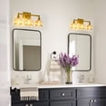thumbnail image 4 of GCGAFUL Modern Gold Bathroom Vanity Light Fixtures, 20 in. 3-Light Bathroom Lights Fixtures Over Mirror with Amber Tulip Glass Shade, 4 of 10