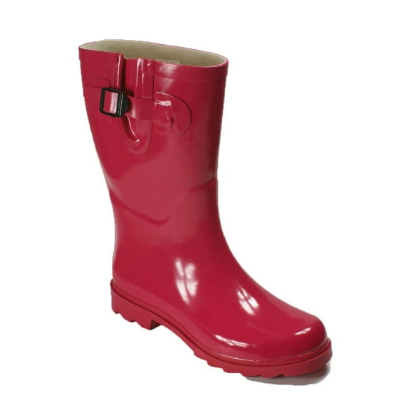 OwnShoe Womens Multiple Styles Rain Snow Winter Flat Rubber Mid Calf Short Rainboot