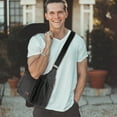 thumbnail image 4 of Black Mens Canvas Shoulder Messenger Bag Crossbody Satchel Travel Man's Bags, 4 of 10