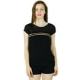 thumbnail image 1 of Bimba Women Black custom Georgette Top Casual Short Blouse, 1 of 1