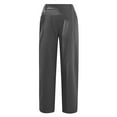 thumbnail image 4 of QLEICOM Women's Cropped Pants, Drawstring Stretch Sweatpants, Cotton Linen Loose Straight-Leg, Casual Elastic Waist Trousers with Pockets, Summer Running Jogging Athletic Pants Dark Gray L, 4 of 4