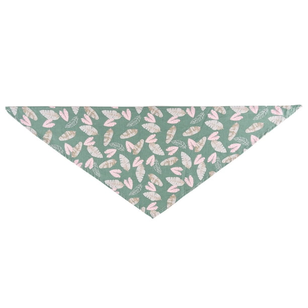 Methold Bufanda de baba para mascotas Plegable Impreso Reutilizable Lavable Adorable Toalla triangular para cuello de 25-45 cm Hoja verde Type2 NO2