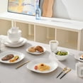 thumbnail image 2 of Bestone 16 Piece Round Kitchen Dinnerware Set,Plates and Bowls sets,Dishes, Plates, Bowls, Mugs, Dish Set，Plates and Bowls,Service for 4, Stoneware (white, square), 2 of 8
